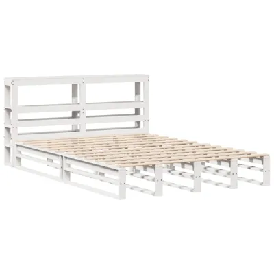 Produktbild von vidaXL Massivholzbett ohne Matratze Weiß 120x190 cm Kiefernholz