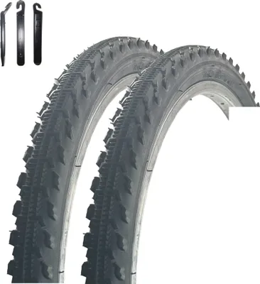 Image de 2 pneus de vélo VEE Rubber V185 24" noirs 47-507 (24 x 1,75) avec démonte-pneus maxxi4you