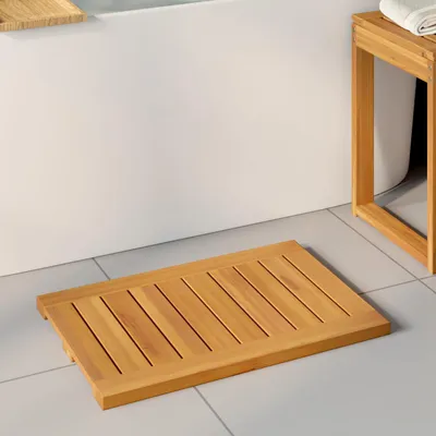 Produktbild von "Schlussverkauf" Badematte Uni - VIDAXL - Braun 60x40 cm Holz C17814