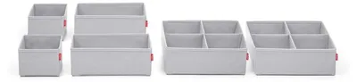 Lade-Organizer 6 Fächer, grau, 14x14/14x28/28x28 cm