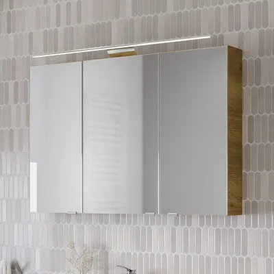 Produktbild von Steinkamp Living 2.0 Spiegelschrank 100 cm mit 3 Türen und LED-Aufsatzleuchte