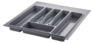 Produktbild von Economy Besteckeinsatz S72 490x440x45mm Besteckkasten Kunststoff silbergrau