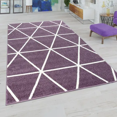 Produktbild von Wohnzimmer Teppich Moderne Pastell Farben Skandinavischer Stil Rauten Muster Grösse 70x250 cm