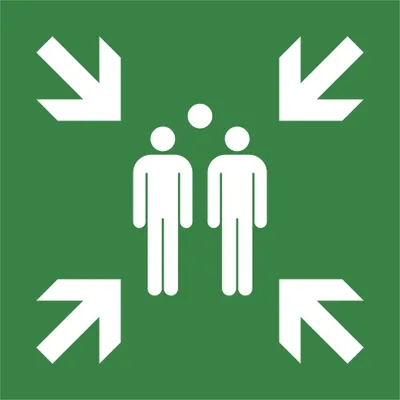 Produktbild von Exacompta Hinweisschild PP, nicht selbstklebend, Sammelplatz 30 cm, Grün, 67120E