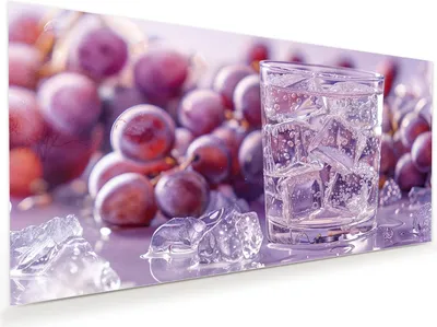 Produktbild von Glasbild 80x40cm in XXL für Wohnzimmer, Schlafzimmer Motiv Traubeneisgetränk