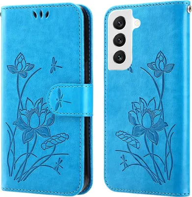 Produktbild von König Design Hülle kompatibel mit Samsung Galaxy S22 5G Kunstleder Handyhülle - Handy Case Blau