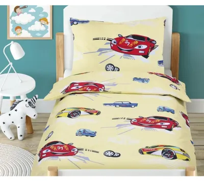 Zdjęcie produktu dla Bawełniana pościel dziecięca  - Żółta - 100x135, 45x60