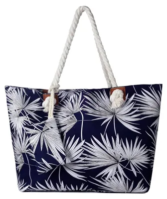 Produktbild von Große Strandtasche Shopper mit Reißverschluss - Seegras dunkelblau