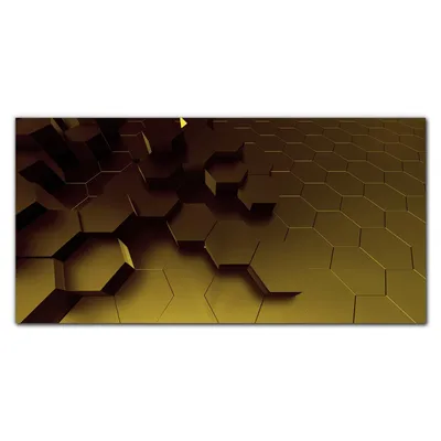 Produktbild von Coloray Bild aus Glas 140x70 gehärtetes Glas glasblock mit bild Küche wohnzimmer wanddekoration Dekoration - Hexagone