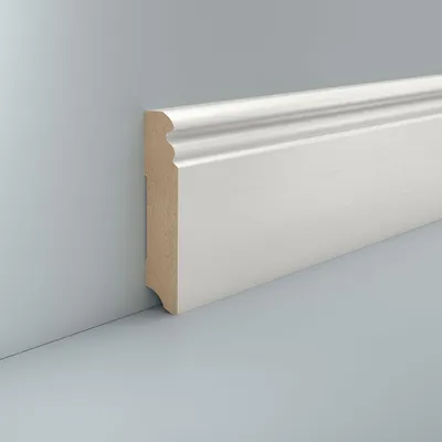 Produktbild von Sockelleiste Hamburger Profil 19 x 96 Weiß MDF foliert RAL 9010 Fussleiste