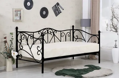 Produktbild von Halmar Einzelbett aus Metall Bett mit Rost Sumatra 90 - Schwarz