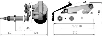 Immagine prodotto di Roca W38 Motore tergicristallo 24 V 78 mm a parete 38 Nm Single Drive Bianco