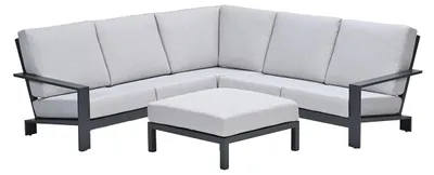 Produktbild von Garden Impressions Lincoln Loungeset - 4-teilig - carbon black -  valley sand