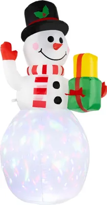 Produktbild von Weihnachtsmann Schneemann Aufblasbar LED beleuchtet XXL innen außen Weihnachtsdeko 22625, Muster:Schneemann