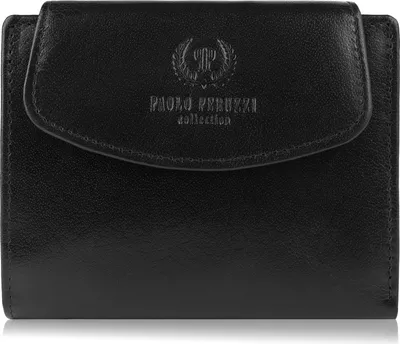 Zdjęcie produktu dla Paolo Peruzzi Portfel Damski Skórzany Średni Elegancki z ochroną RFID Czarny