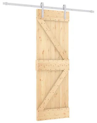 Produktbild von vidaXL Schiebetür Natürlich und Weiß 70 x 210 cm Massivkiefer