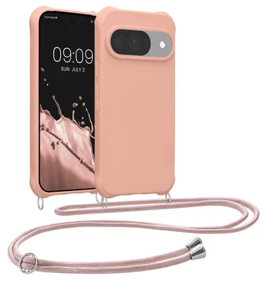 Produktbild von kwmobile Necklace Case kompatibel mit Google Pixel 10 / Pixel 10 Pro Hülle - Cover mit Kordel zum Umhängen - Silikon Schutzhülle Perlmutt