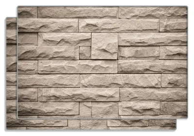 Produktbild von Wallario Frühstücksbrettchen 2er Set aus Glas, je 20 x 30 cm, mit rutschfesten Füßen, Motiv Steinwand grau-braun