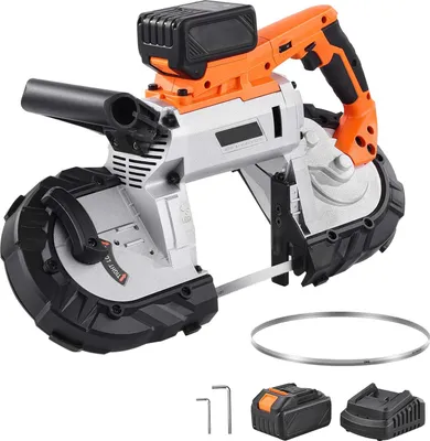Produktbild von SucceBuy 20V Akku-Bandsäge 127x115mm Schnitttiefe 120m/min Drehzahl für Metall