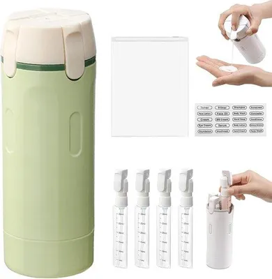Obrázek produktu pro Přenosné lahvičky – dávkovač lahviček 4 v 1 – 30 ml x 4 – ekologické – nabíjecí
