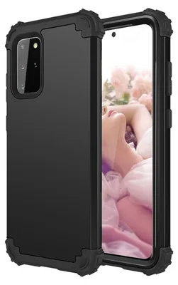 A black phone case is shown on the left, and a smartphone with a floral wallpaper is shown on the right.