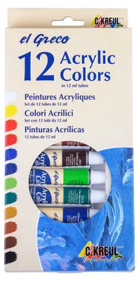 Produktbild von Premium Acrlyfarben Set el Greco 12x12ml Tube Acryl Farben zum Malen