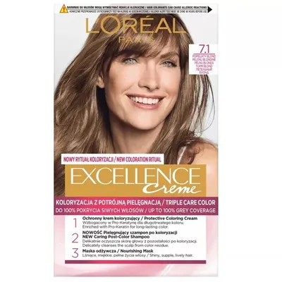 Zdjęcie produktu dla Farba Do Włosów L'oreal Paris Excellence Creme 7.1 Popielaty Blond