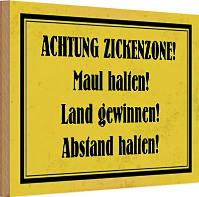 Produktbild von Holzschild Spruch 30x20cm Achtung Zickenzone