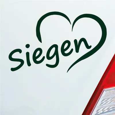 Produktbild von Auto Aufkleber Siegen Herz Stadt City Love Liebe Heimat 13,5x8 cm Dunkelgrün Sticker Heckscheibenaufkleber