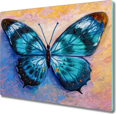 Produktbild von Coloray Hackbrett Herdabdeckplatte 60x52 cm Küchenbrett Kochplattenabdeckung Schneidebrett - Insekt Schmetterling Farbe