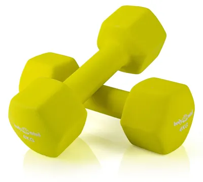 Produktbild von Body & Mind Neopren Hantel 2er Set 4kg - Rutschfeste Kurzhanteln für Fitness, Krafttraining & Home Gym - Sechseckige Gewichte, Bodenschonend