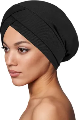 Immagine prodotto di INF Turbante morbido per donna - Vestibilità regolabile Nero