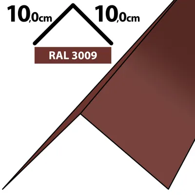 Produktbild von 1m Winkelblech Kantblech Kante Blechwinkel pulverbeschichtetes 0,5mm Zuschnitt 20cm RAL-3009 Oxidrot / Kastanie