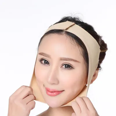 Imagen del producto de INF Banda elástica de licra para adelgazar el rostro, máscara lifting en forma de V, color piel, transpirable. L