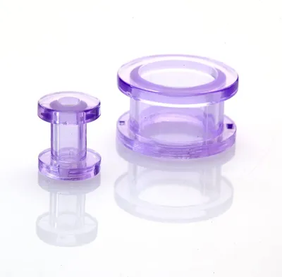 Produktbild von Ohr Flesh Tunnel Piercing Acryl Screw on Purple UV Transparent.1395.B.8mm