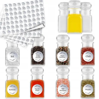 Immagine prodotto di 20 barattoli per spezie da 150 ml + 252 etichette