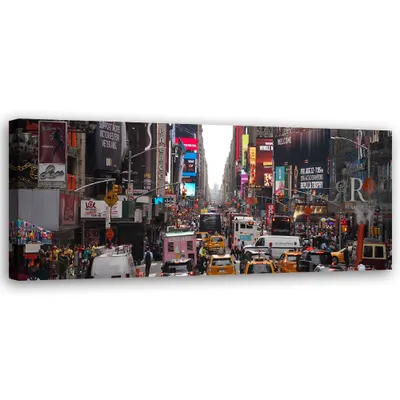 Produktbild von Leinwandbild Times Square New York City 120x40 Feeby Grau bild für die wand bereit zum aufhängen
