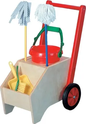 Produktbild von Putzwagen mit Kunststoff-Zubehörset, für Kinder