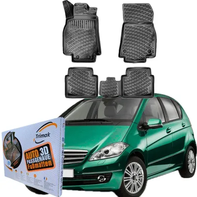 Produktbild von Trimak Autofußmatten kompatibel mit Mercedes A Klasse W169 2004-2012 Auto Allwetter Gummimatten