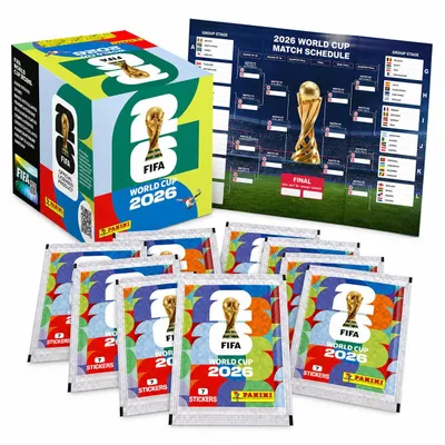Image de Weltmeisterschaft 2026 Sticker Set für Fußball Sammler – inkl. Spielplan & Panini Sticker WM (25 Tüten  / 175 Sticker Einzeltüten)