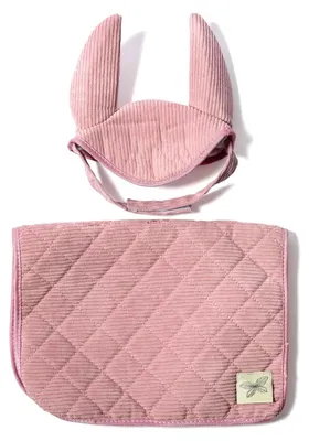 Produktbild von ByASTRUP – Hobby-Horse-Zubehör – Satteldecke und Ohrenhaube – Rosa – Cord