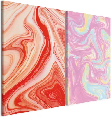 Produktbild von murando - Wandbilder XL Set Marmormuster 80x60cm 2 Teilig je 40x60cm Collage 2er Vlies Leinwandbild Kunstdruck Modern Wand Bild Design Leinwand Bilder Dekoration - Mehrteilige a-C-10162-b-a