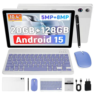 Produktbild von Tablet 10,36 Zoll, mit Tastatur, 128 GB ROM (erweiterbar auf 1 TB), Octa-Core, 20 GB RAM, Android 15, WiFi 6