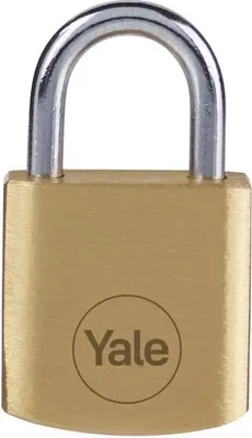 Obrázek produktu pro Visací zámek mosazný YALE 20 mm, ocelový oblouk, 3 klíče