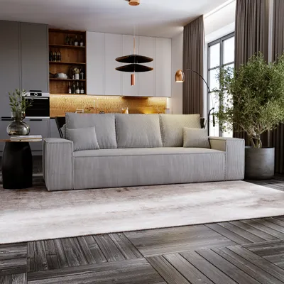 Produktbild von Schalfsofa MOSEN 256 cm mit Bettkasten und Schlaffunktion - Poso 55 / Grau
