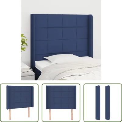 Produktbild von The Living Store Kopfteil mit Ohren Blau 93x16x118/128 cm Stoff