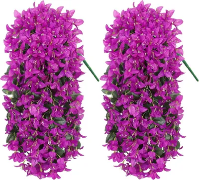 Obrázok produktu pre Umelé Visící Kvety 2 Kusy, Hedvábná Bougainvillea, 64 cm, UV Odolné, pre Exteriér