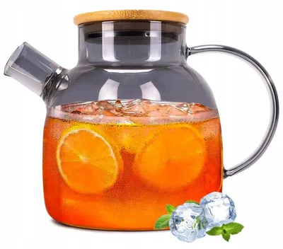 Produktbild von Teekanne mit Teebereiter 1500 ml Borosilikatglas mit Metallschnecke KAMILLE