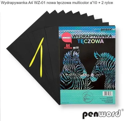Zdjęcie produktu dla Wydrapywanka tęczowa A4 10 arkuszy WZ-01