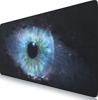 Produktbild von Titanwolf Gaming Mauspad XXL, 900 x 400 x 3 mm, Schreibtischunterlage, abwaschbar, rutschfeste Rückseite, Geschwindigkeit & Präzision, Galaxy Eye